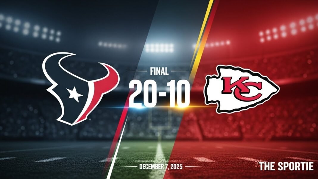 Houston Texans vs Kansas City Chiefs Match Player Stats (Dec 7, 2025)